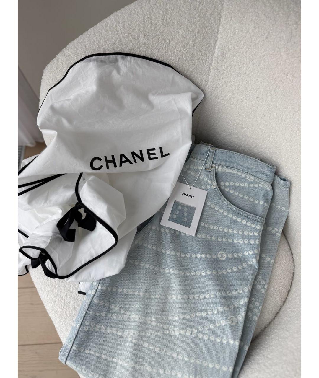 CHANEL Голубые прямые джинсы, фото 7