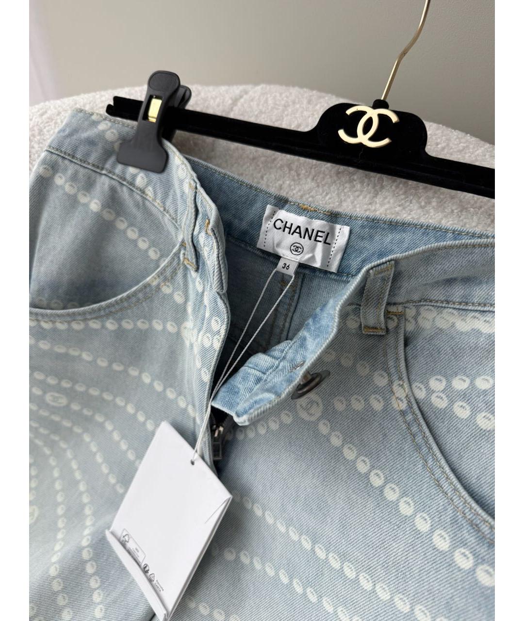CHANEL Голубые прямые джинсы, фото 4