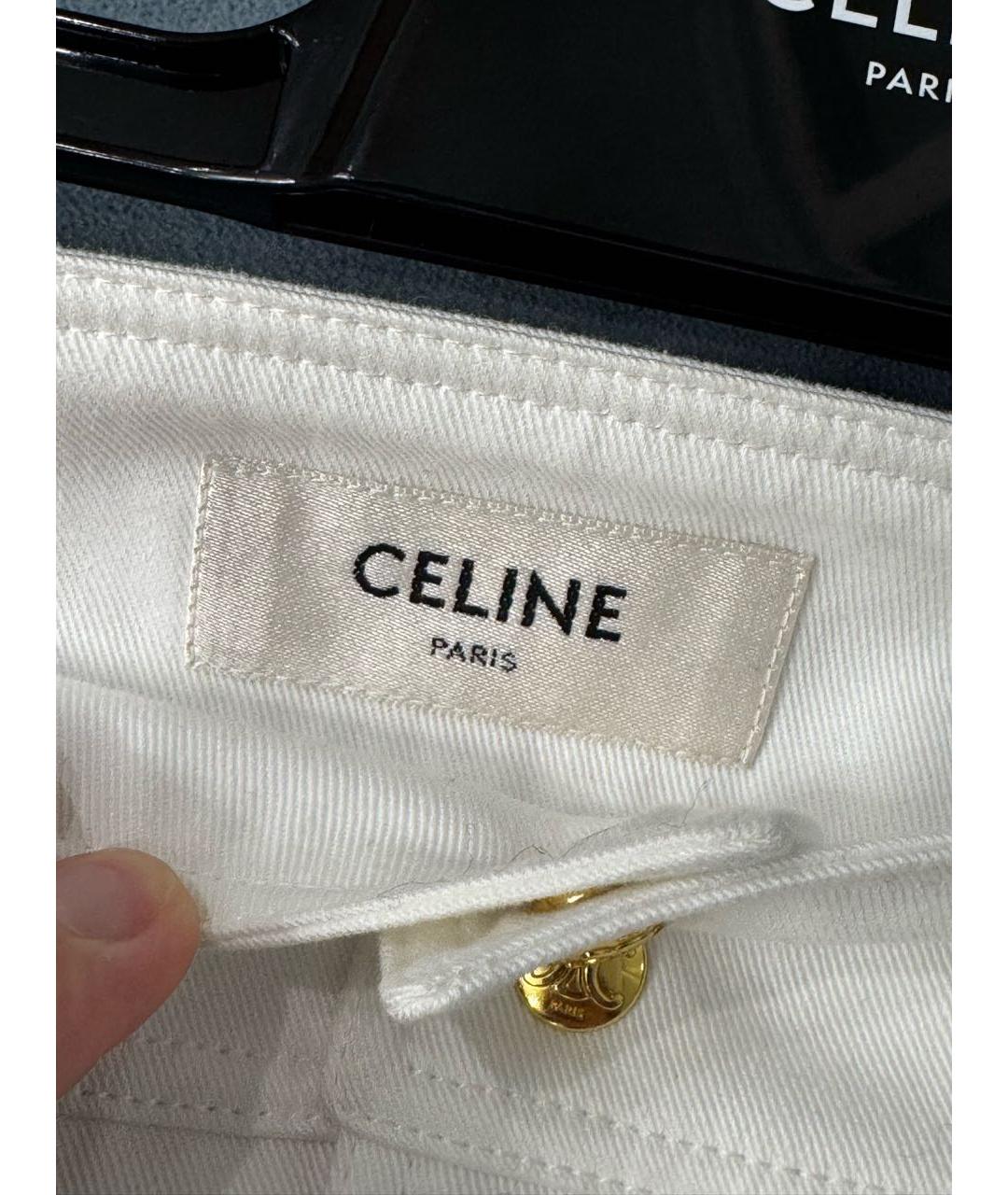 CELINE Белая хлопковая юбка мини, фото 6