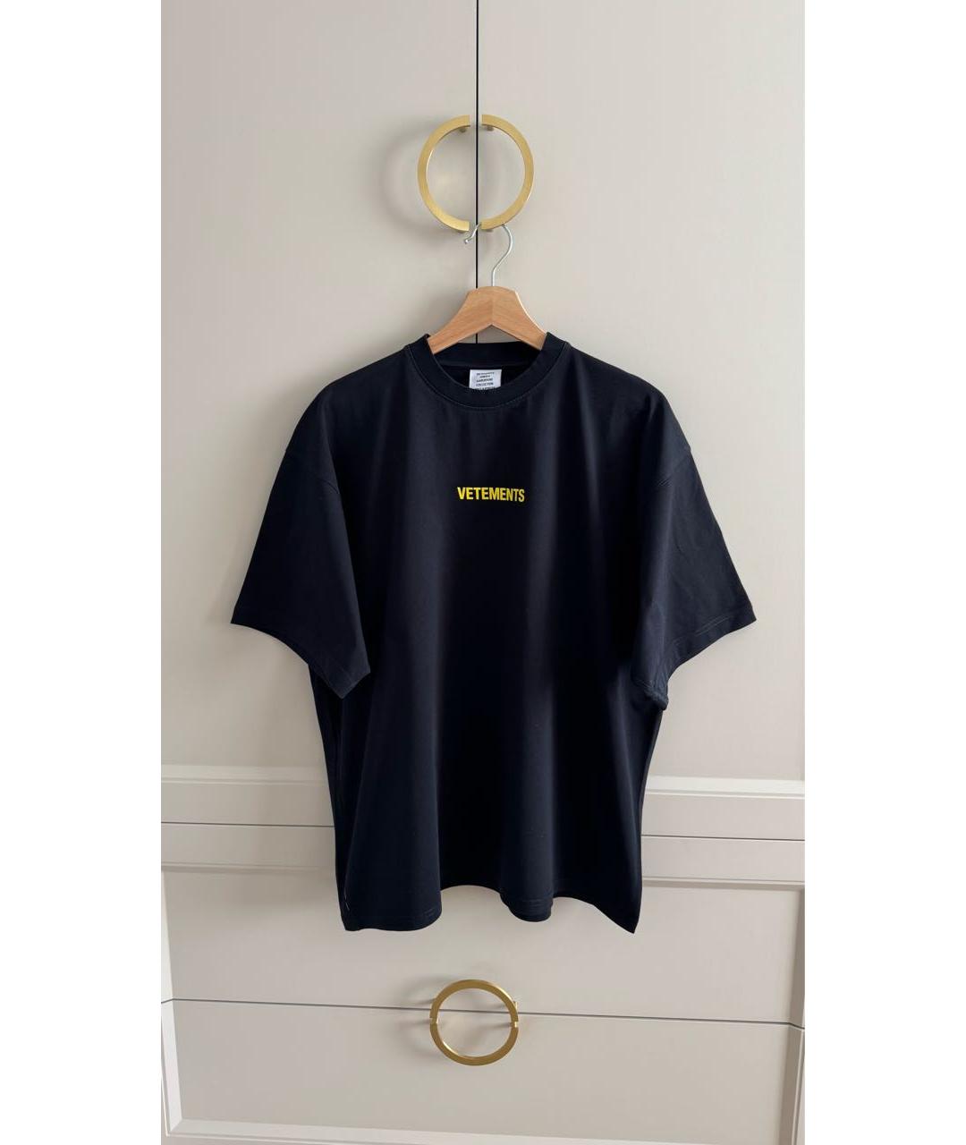 VETEMENTS Черная футболка, фото 2