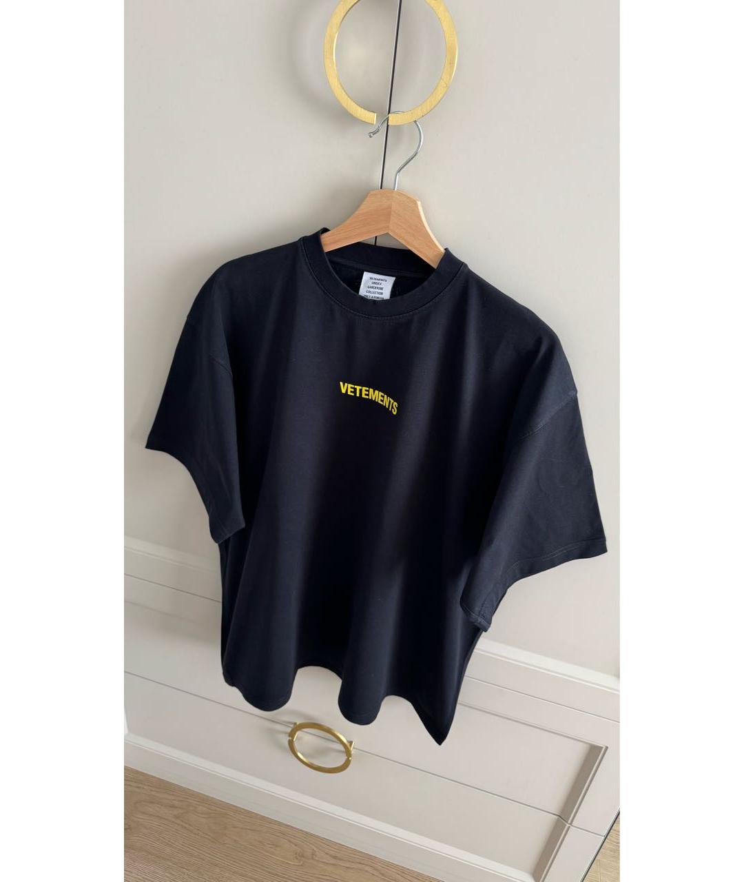 VETEMENTS Черная футболка, фото 3