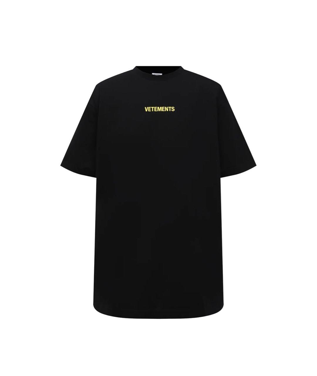 VETEMENTS Черная футболка, фото 1