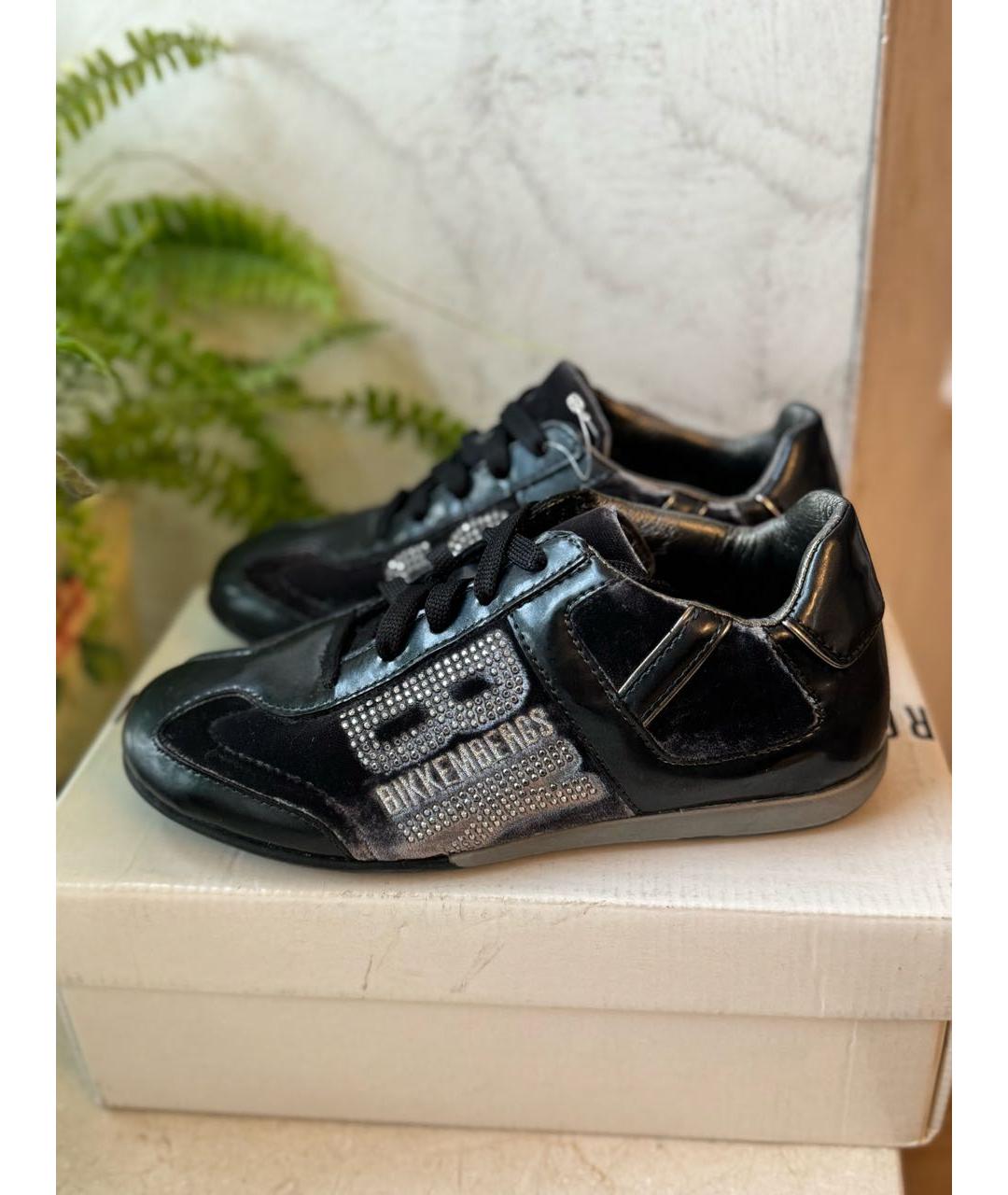 BIKKEMBERGS Антрацитовые кожаные кеды, фото 8