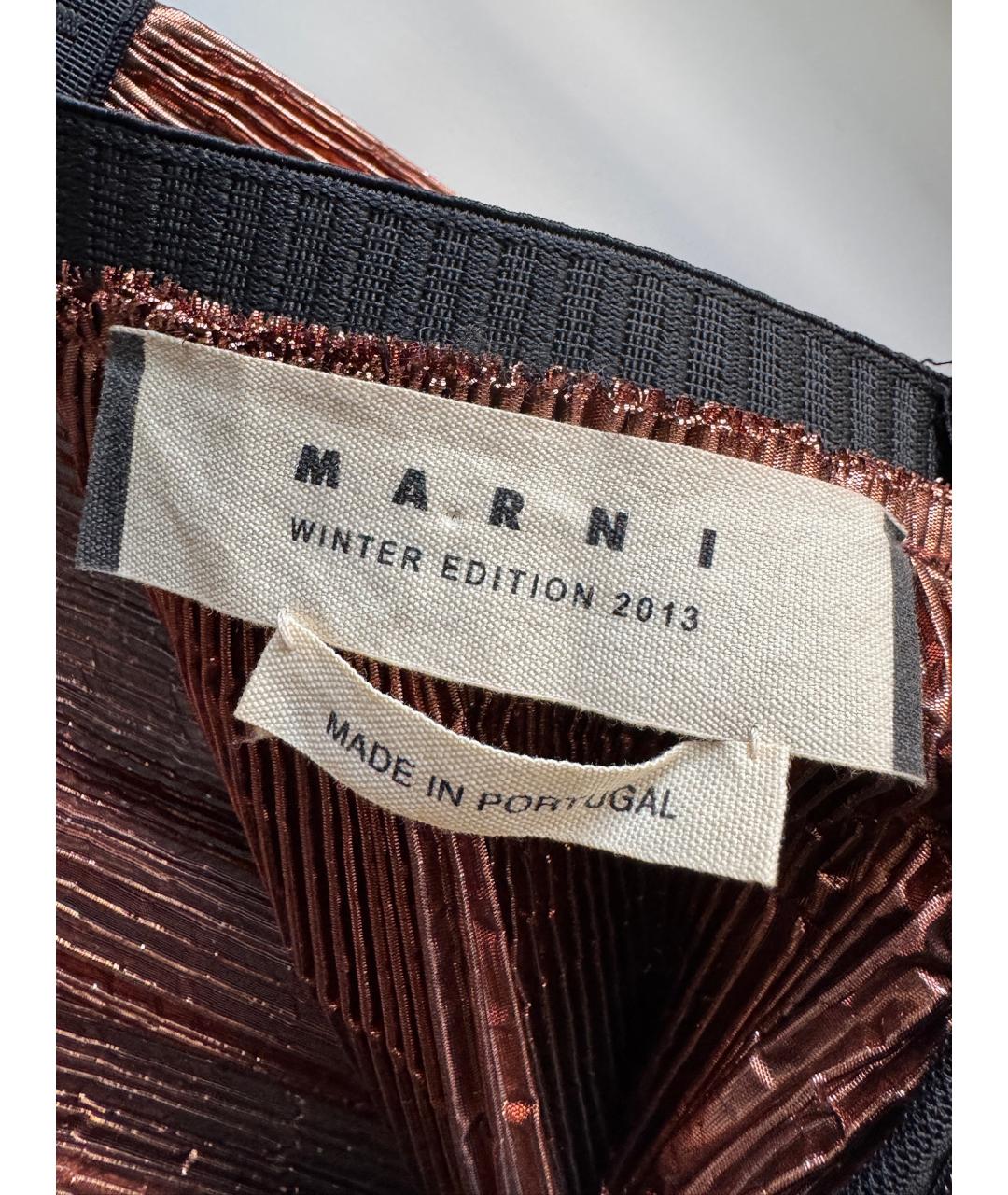 MARNI Коричневая юбка миди, фото 8