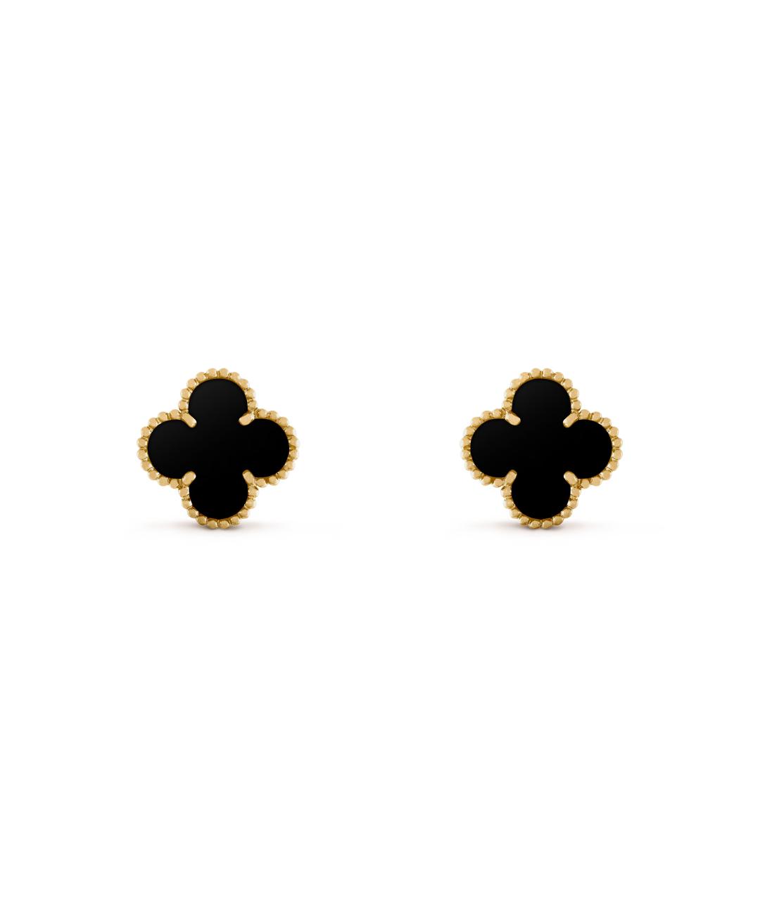 VAN CLEEF & ARPELS Черные серьги из желтого золота, фото 2