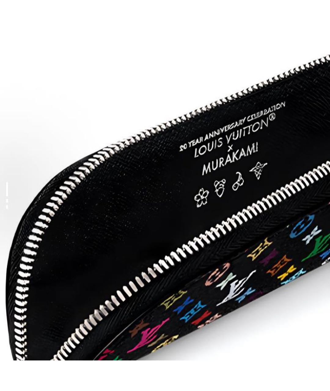 LOUIS VUITTON Черная кожаная косметичка, фото 4