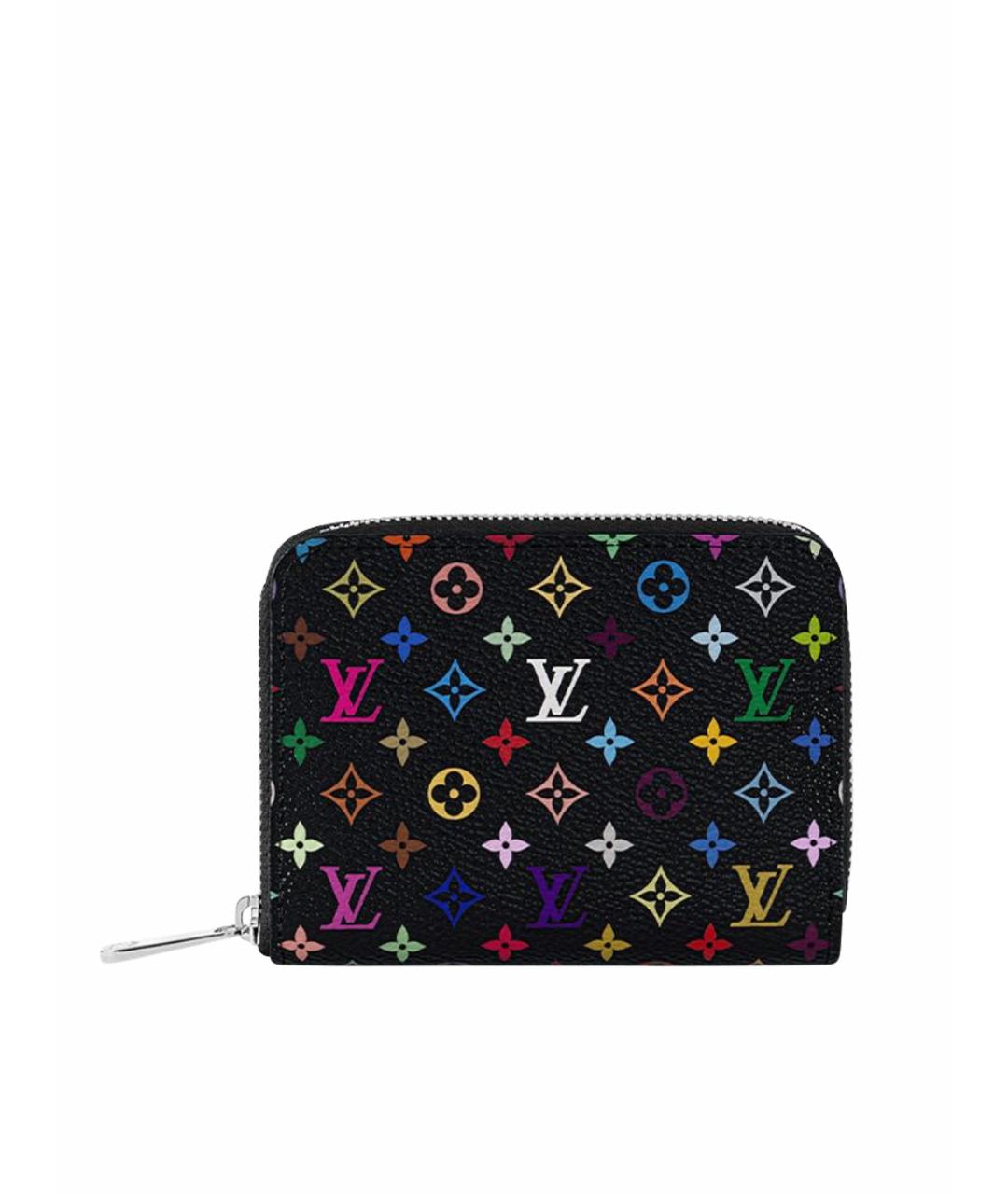 LOUIS VUITTON Черный кожаный кошелек, фото 1