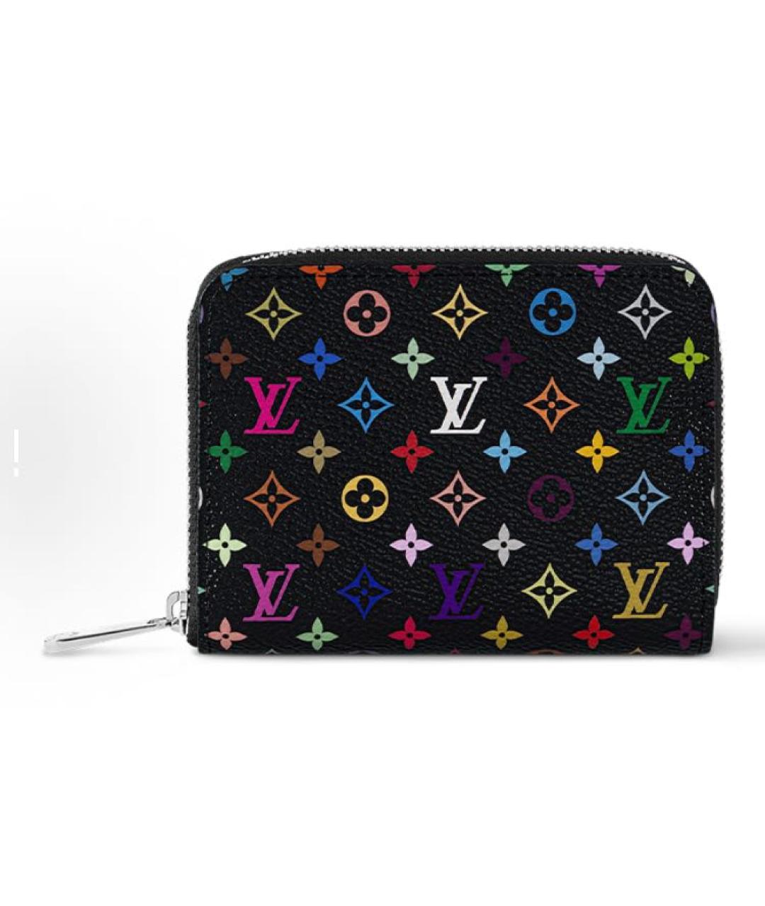 LOUIS VUITTON Черный кожаный кошелек, фото 5