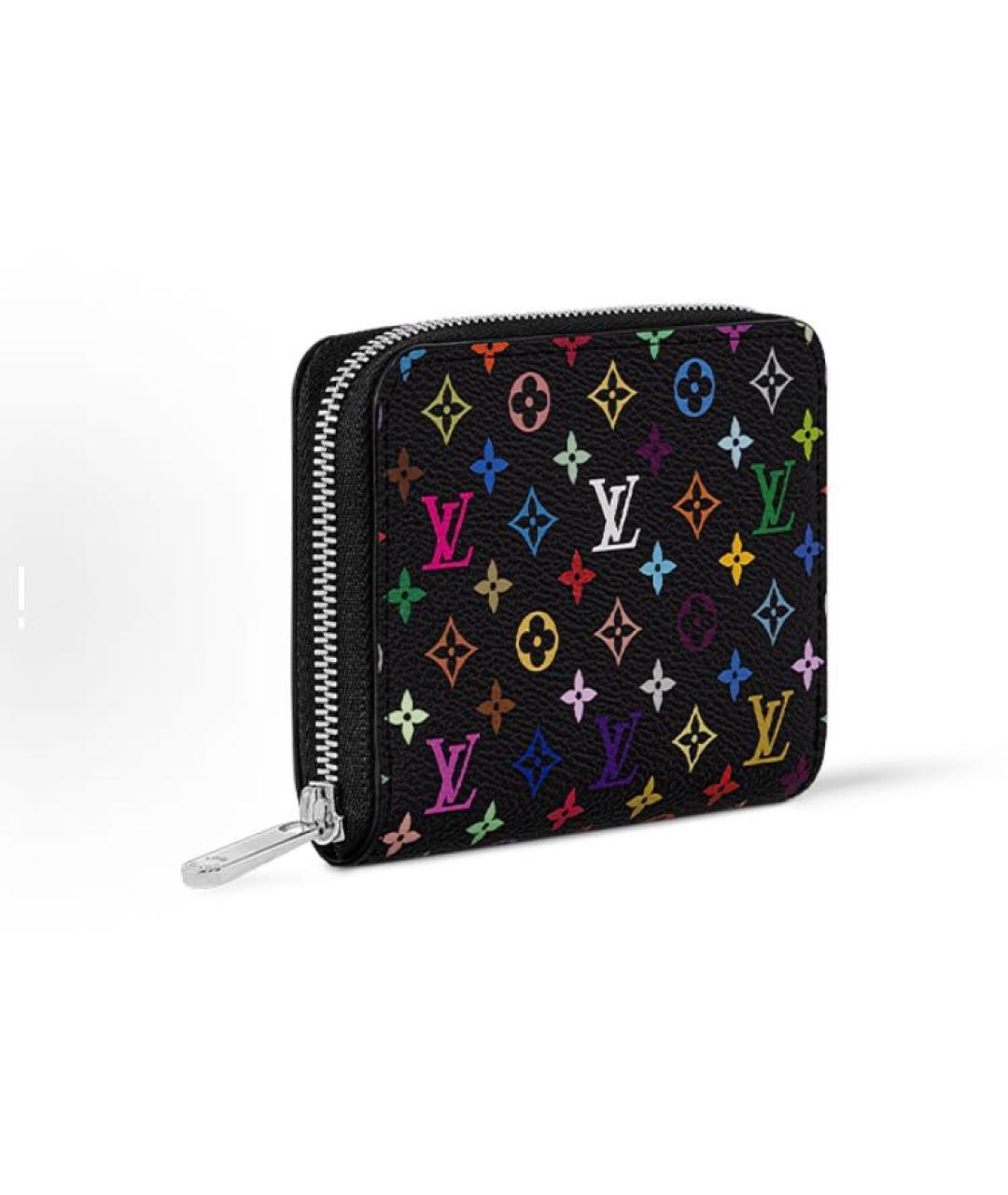 LOUIS VUITTON Черный кожаный кошелек, фото 2