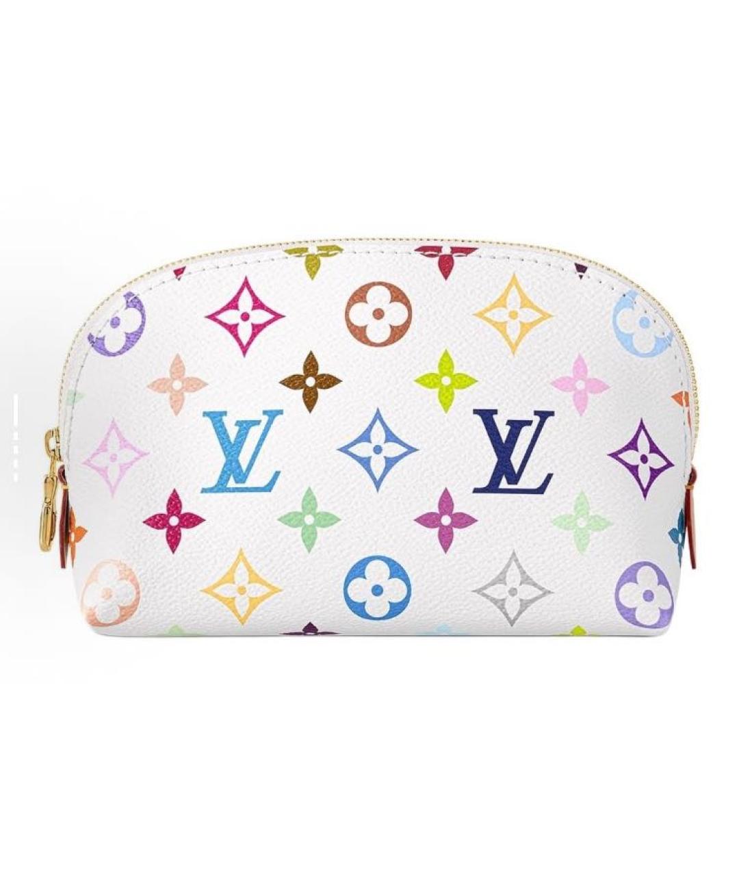 LOUIS VUITTON Белая кожаная косметичка, фото 5