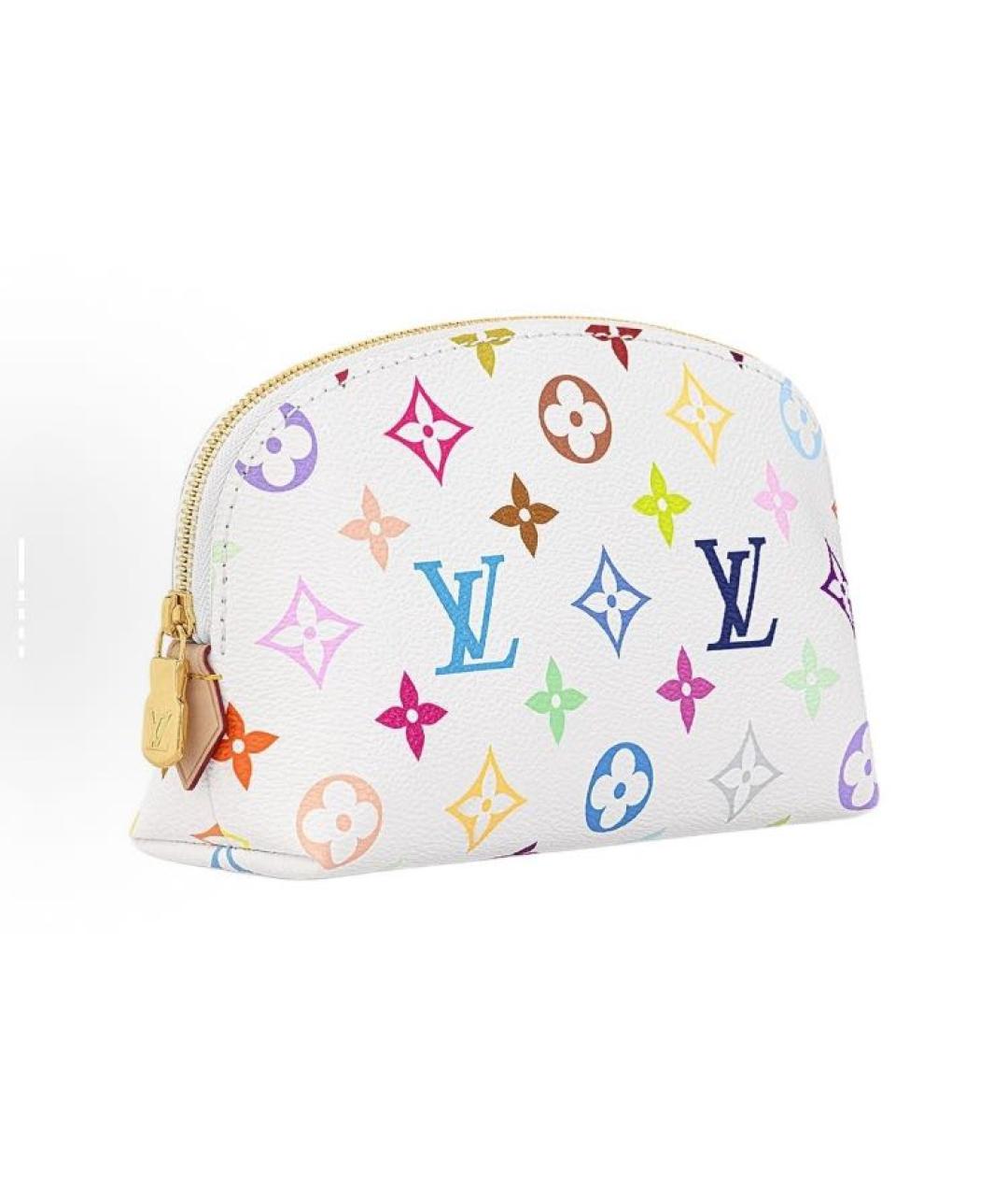 LOUIS VUITTON Белая кожаная косметичка, фото 2