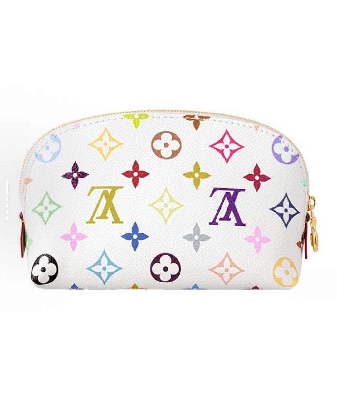 LOUIS VUITTON Белая кожаная косметичка, фото 3