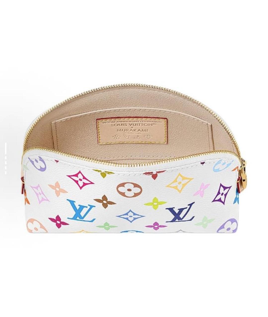 LOUIS VUITTON Белая кожаная косметичка, фото 4