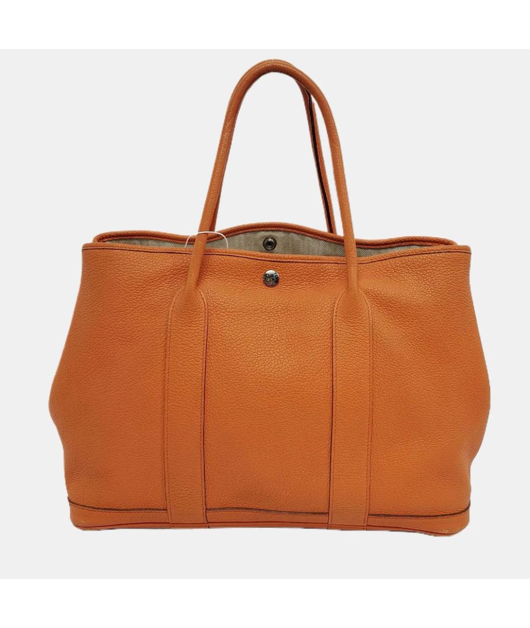 HERMES Коричневая кожаная сумка тоут, фото 4