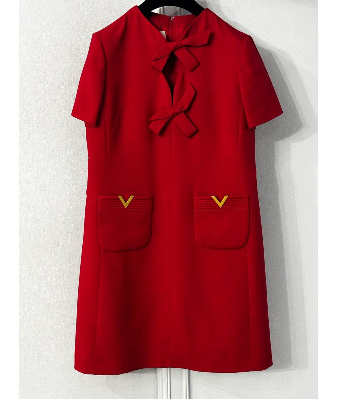 VALENTINO Красное шерстяное платье, фото 2