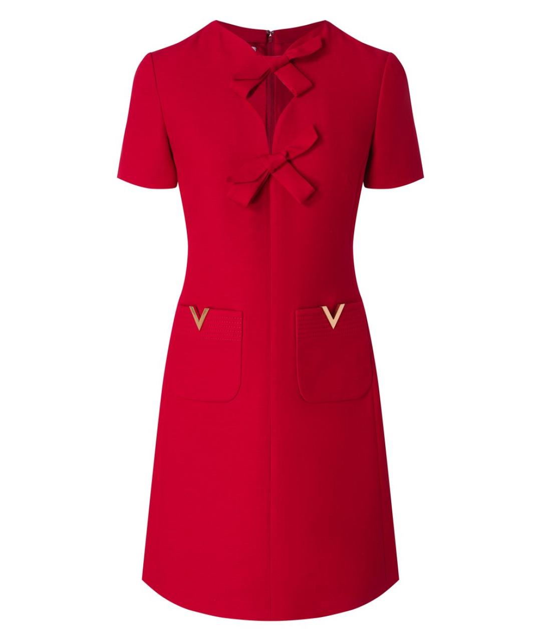 VALENTINO Красное шерстяное платье, фото 1