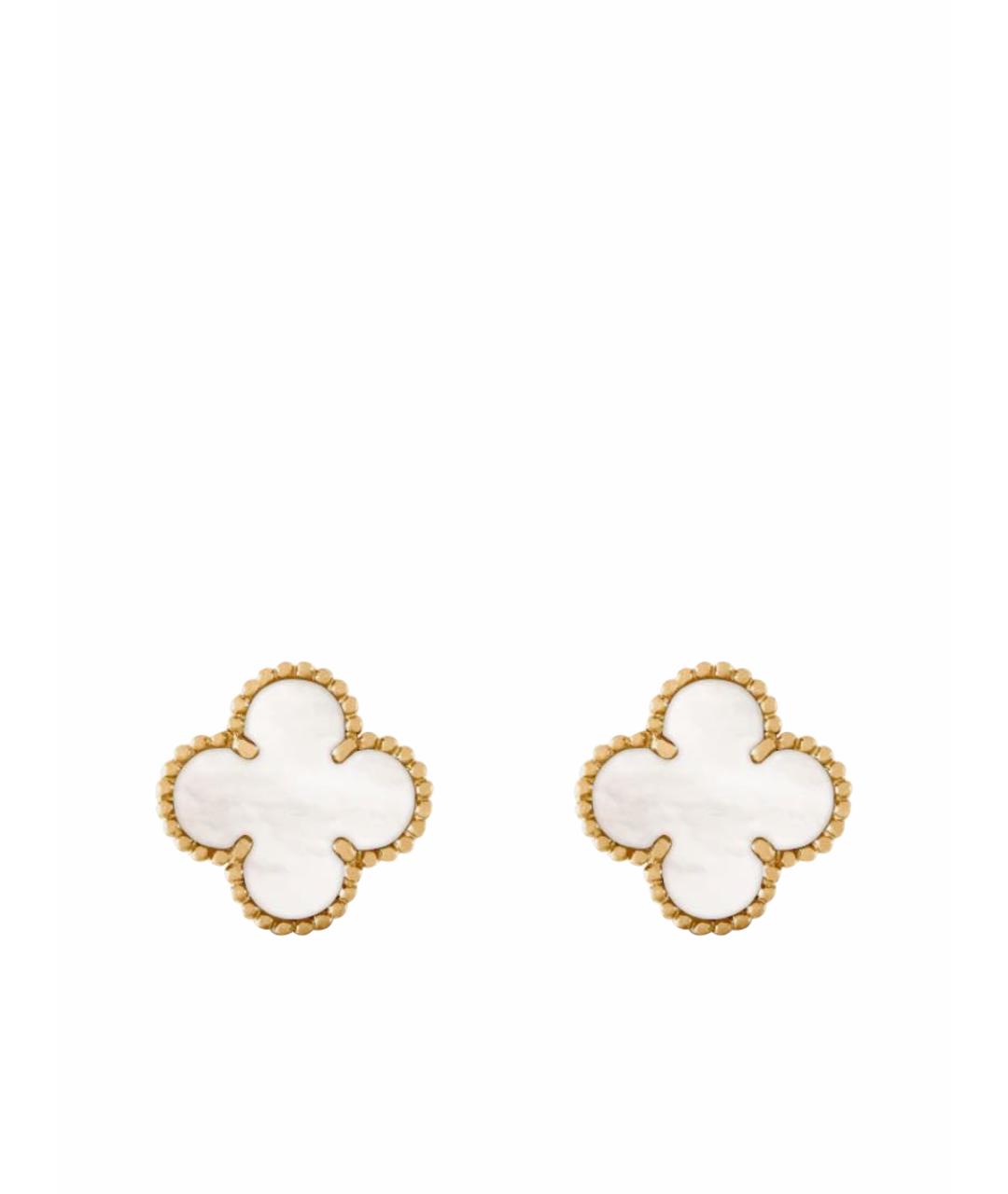 VAN CLEEF & ARPELS Белые серьги из желтого золота, фото 1