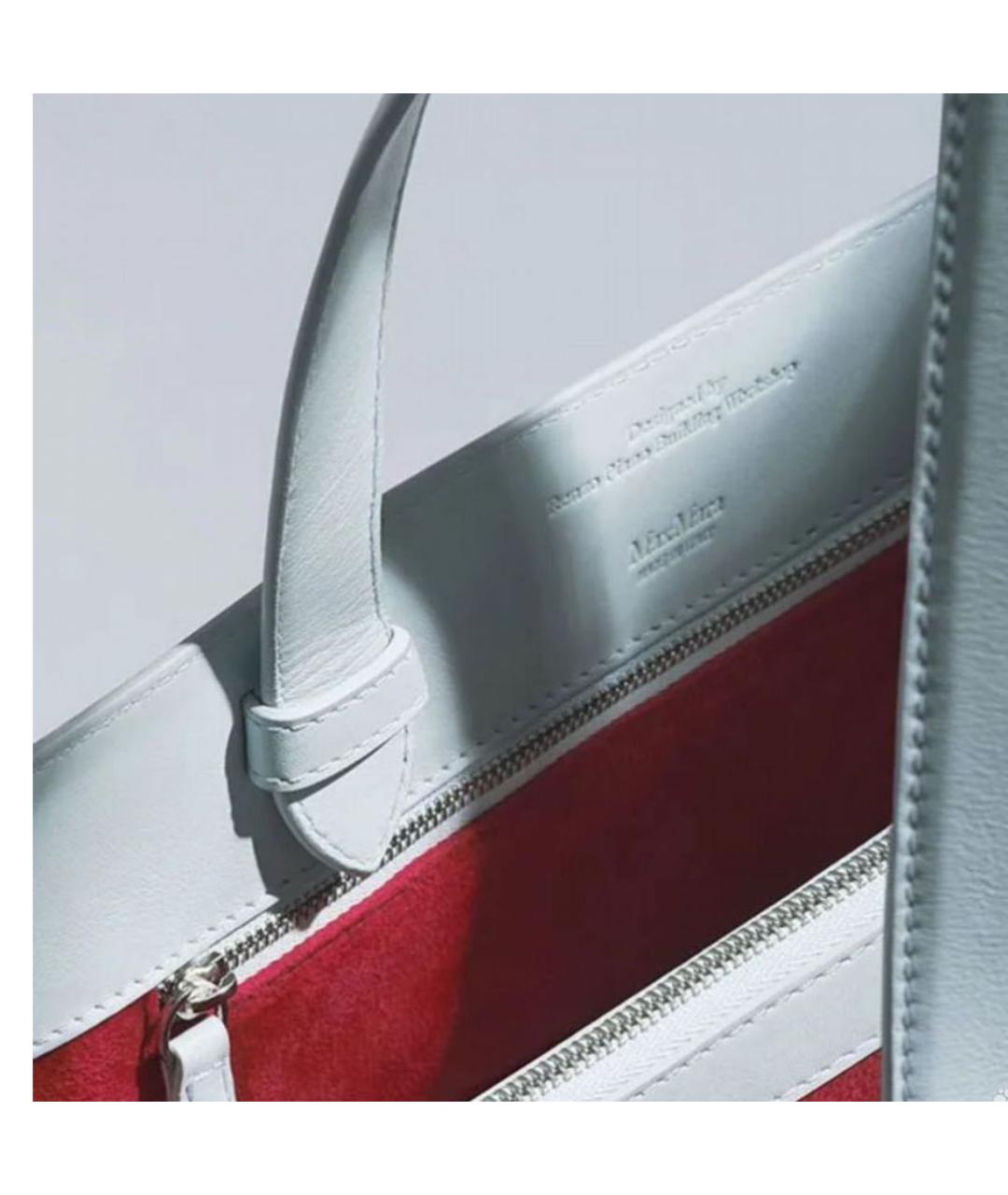 MAX MARA Голубая кожаная сумка тоут, фото 4