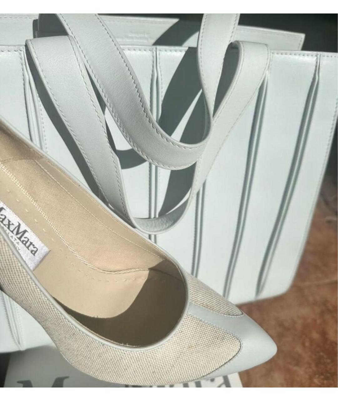 MAX MARA Голубая кожаная сумка тоут, фото 8