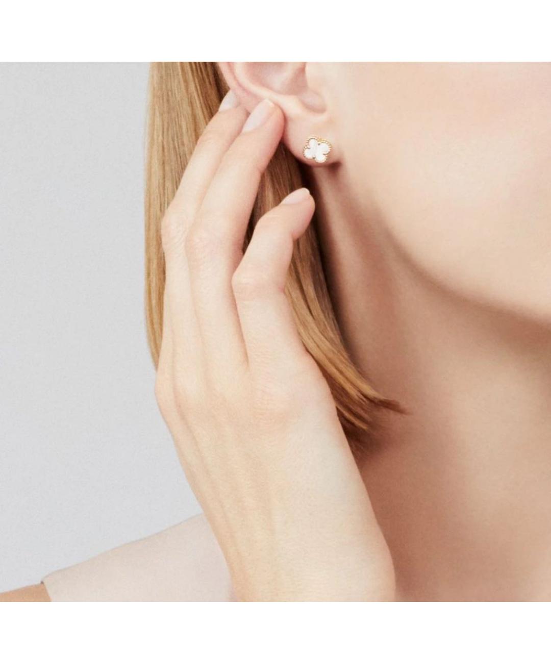 VAN CLEEF & ARPELS Белые серьги из желтого золота, фото 2