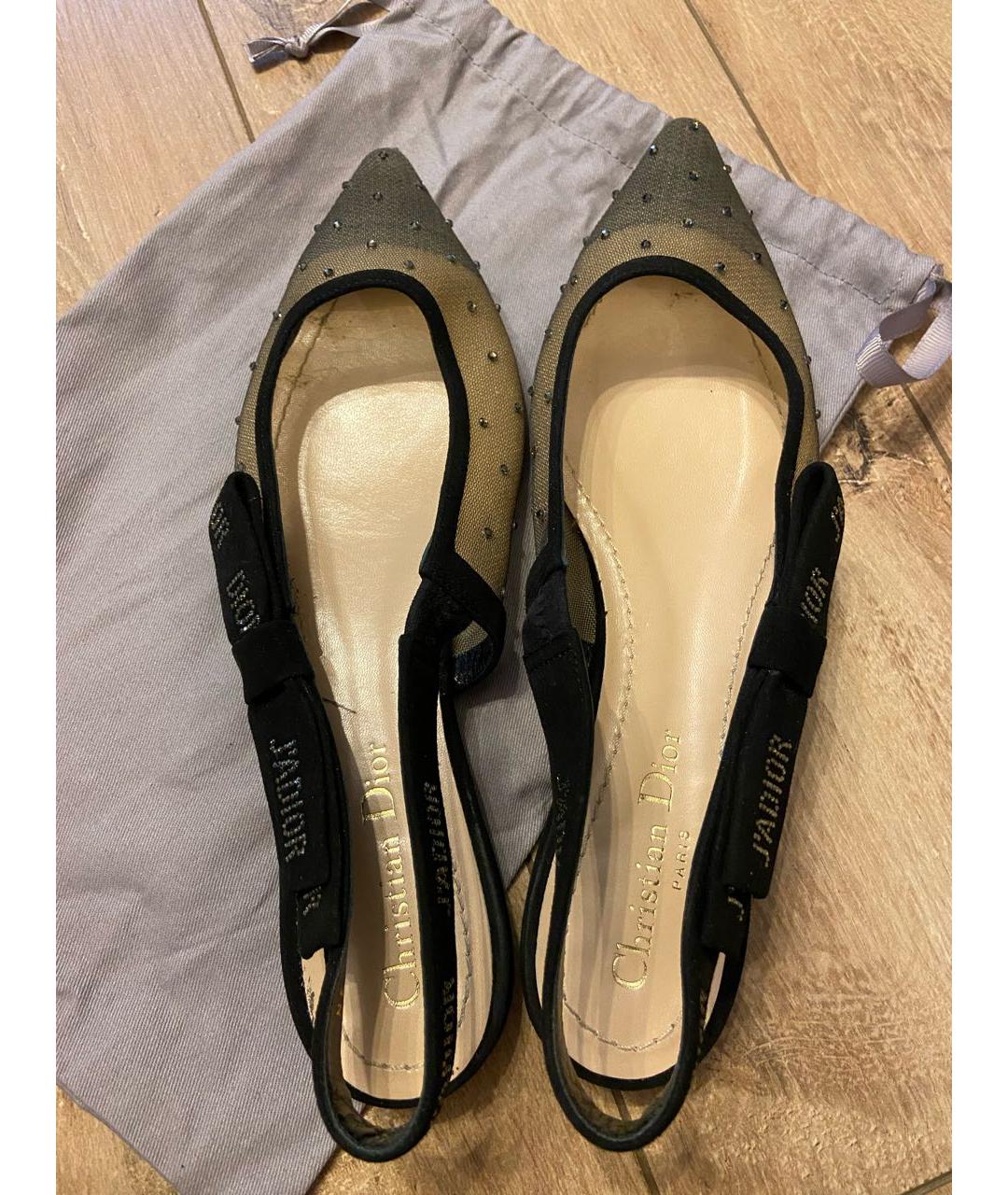 CHRISTIAN DIOR Черные балетки, фото 4