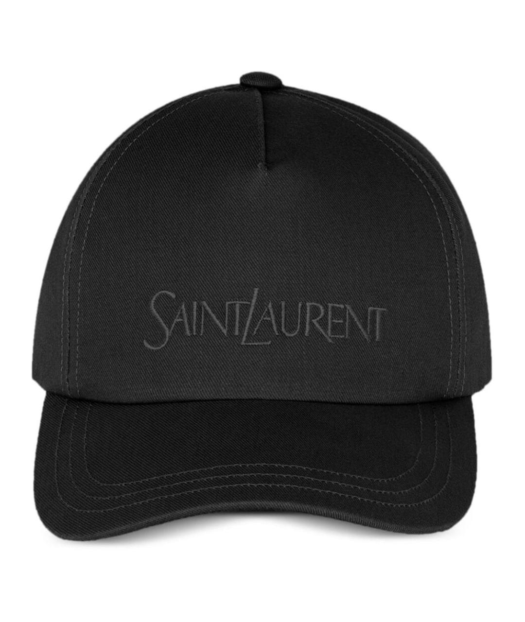 SAINT LAURENT Черная хлопковая кепка, фото 1