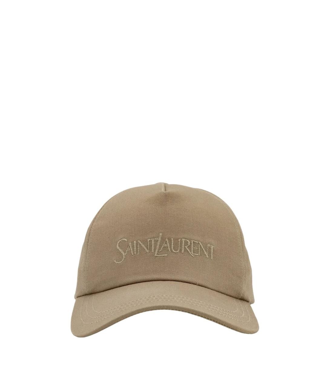 SAINT LAURENT Бежевая хлопковая кепка, фото 2