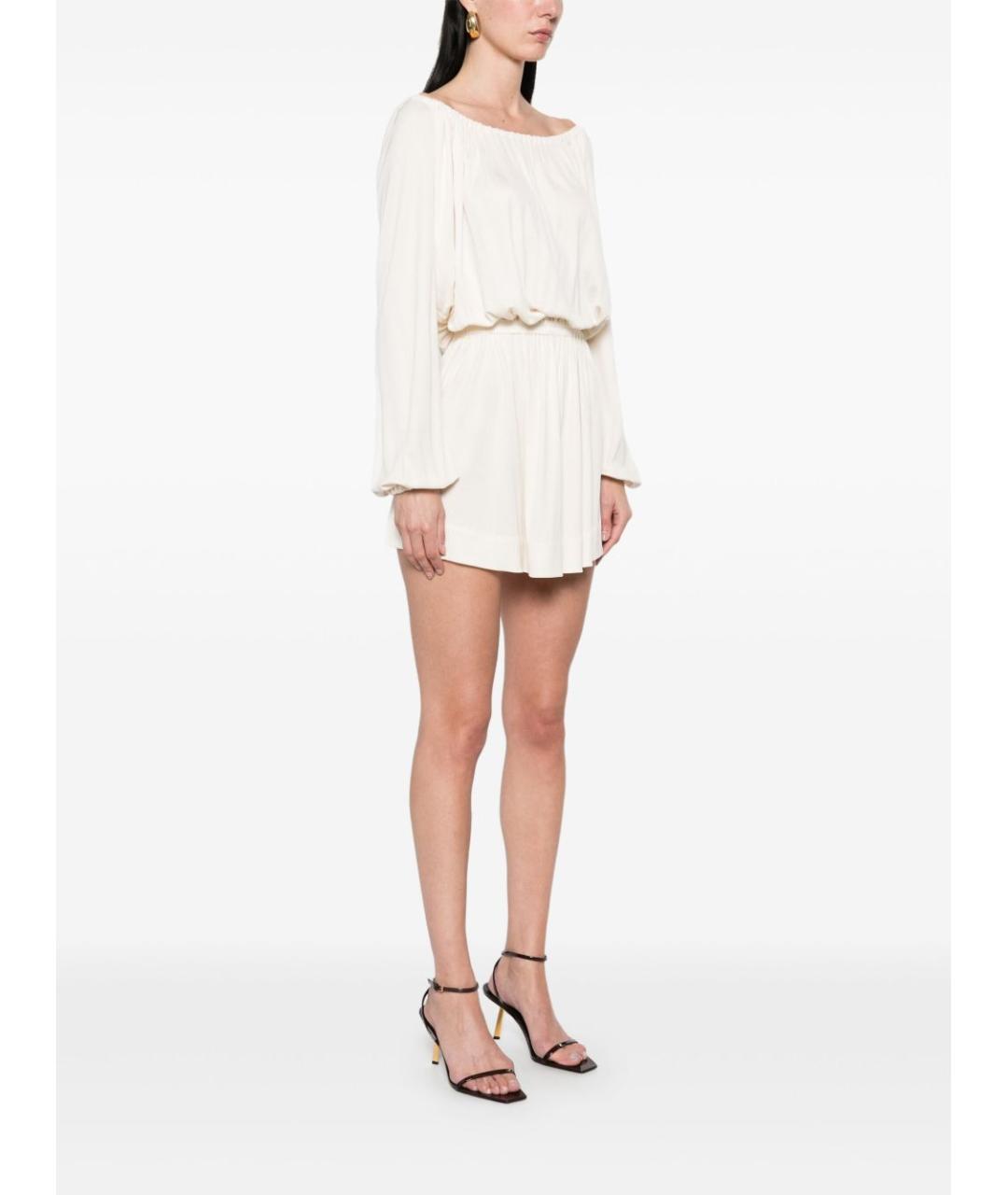 SAINT LAURENT Белое вискозное повседневное платье, фото 4