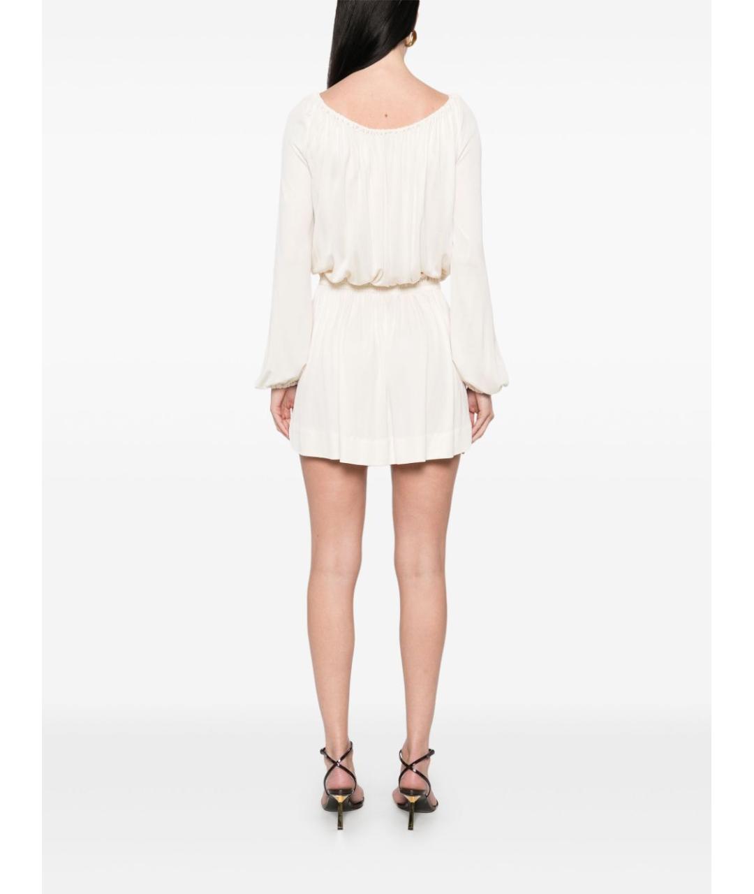 SAINT LAURENT Белое вискозное повседневное платье, фото 3