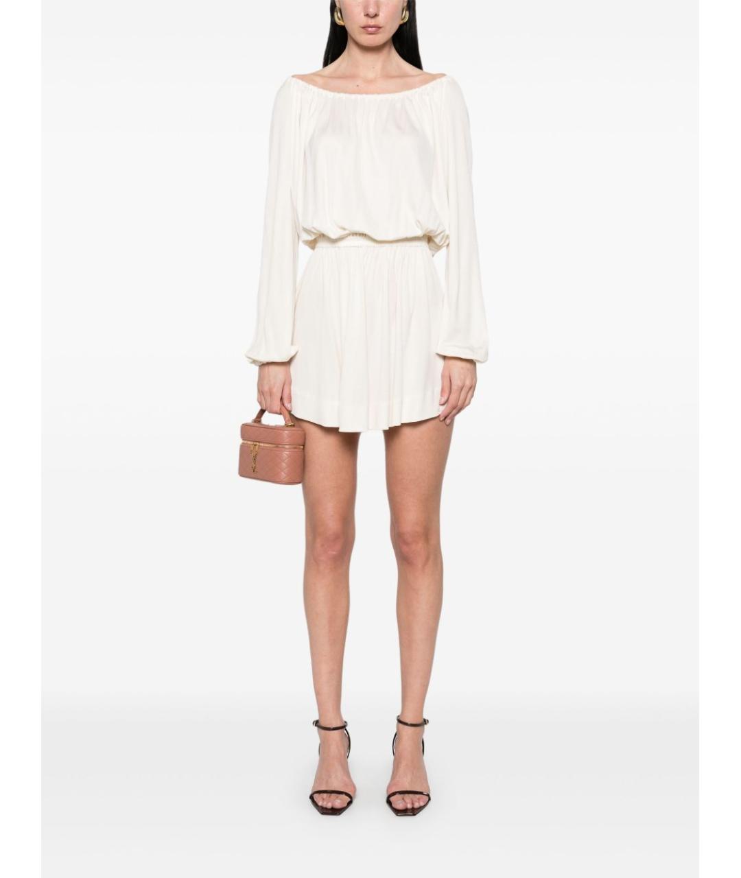 SAINT LAURENT Белое вискозное повседневное платье, фото 2
