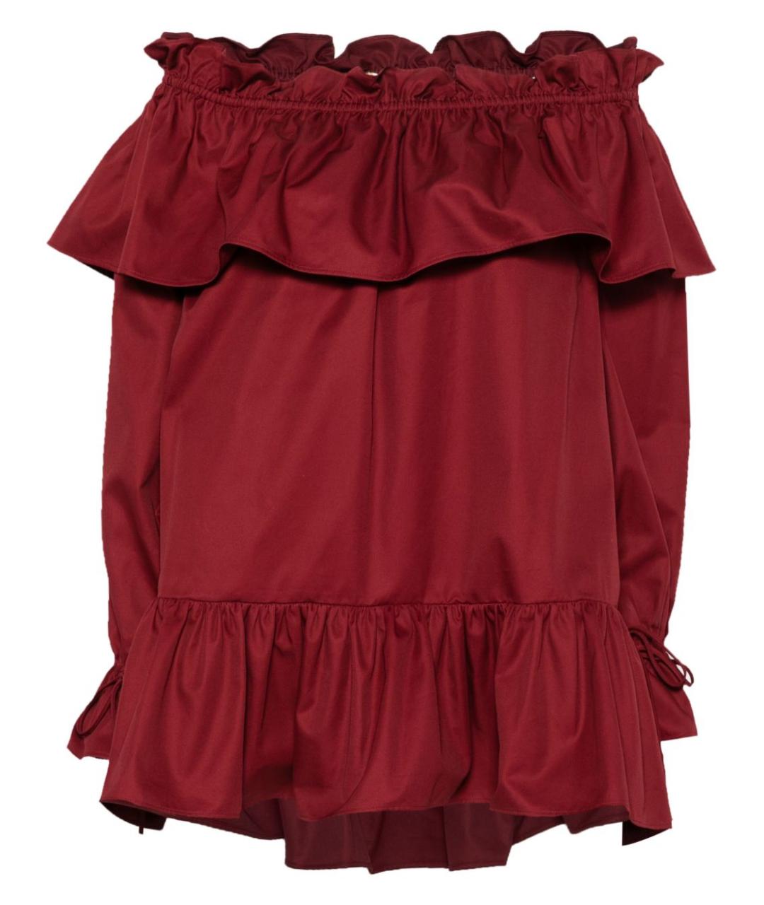 SAINT LAURENT Красное хлопковое повседневное платье, фото 1