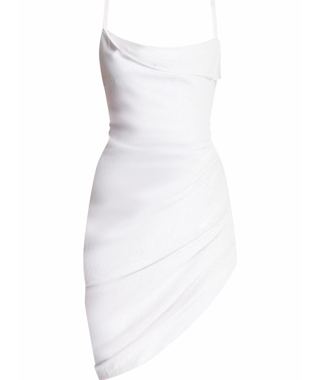 JACQUEMUS Белое вискозное коктейльное платье, фото 1
