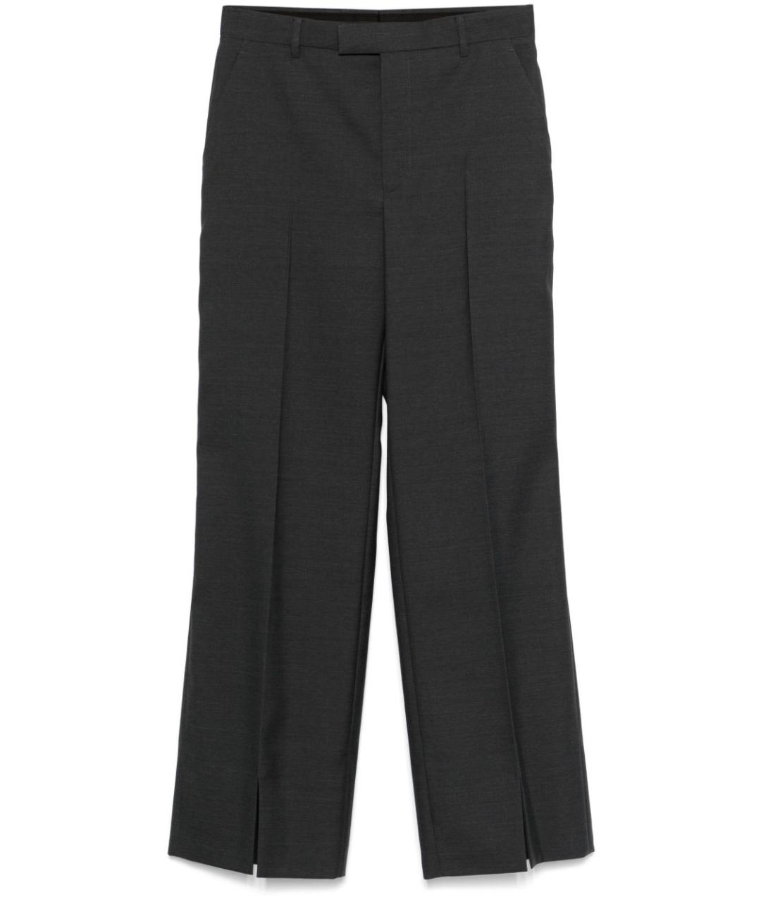 GUCCI Антрацитовые шерстяные прямые брюки, фото 1