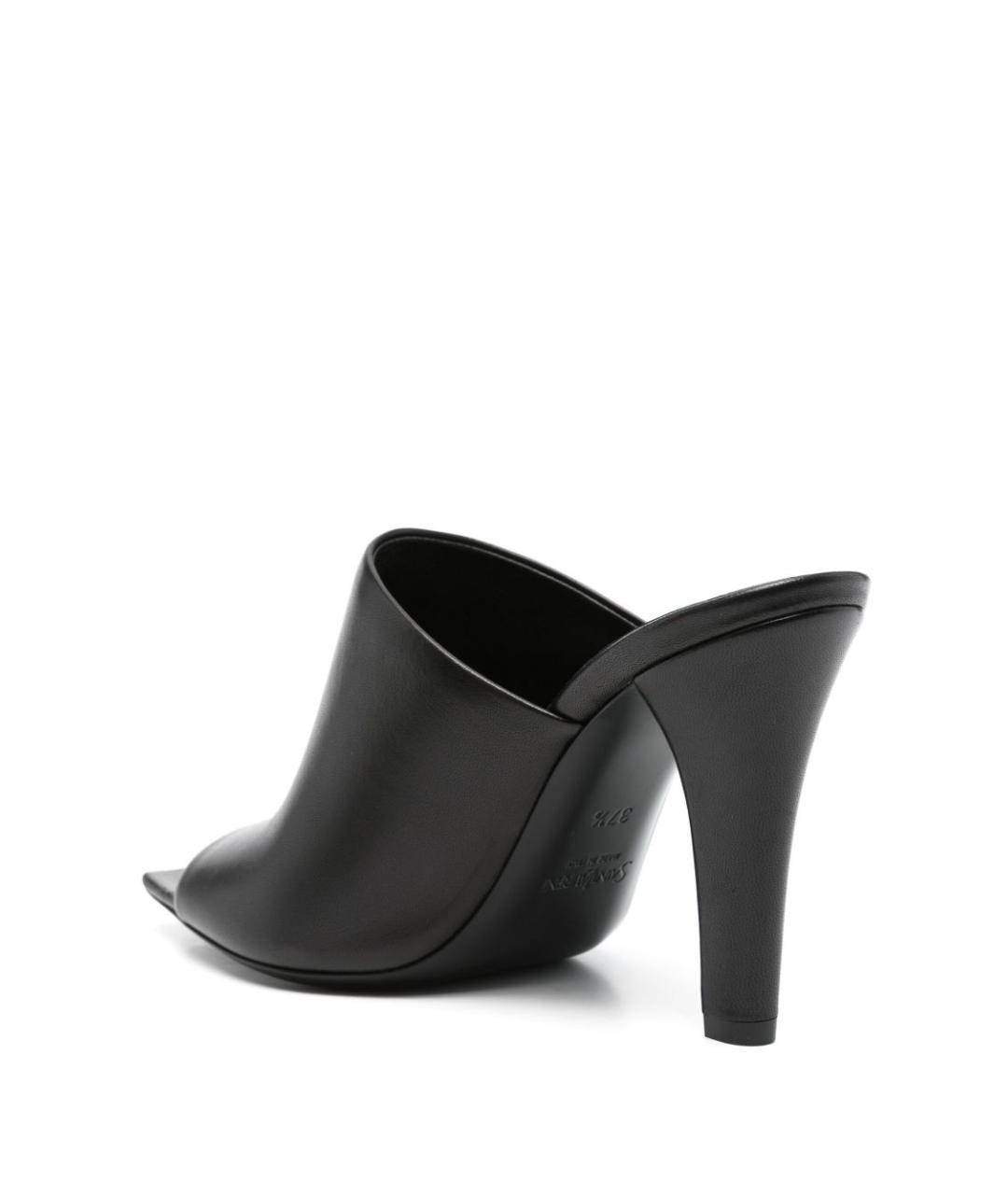 SAINT LAURENT Черные кожаные мюли, фото 4