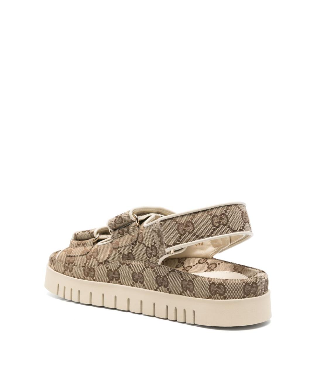 GUCCI Бежевые кожаные сандалии, фото 3