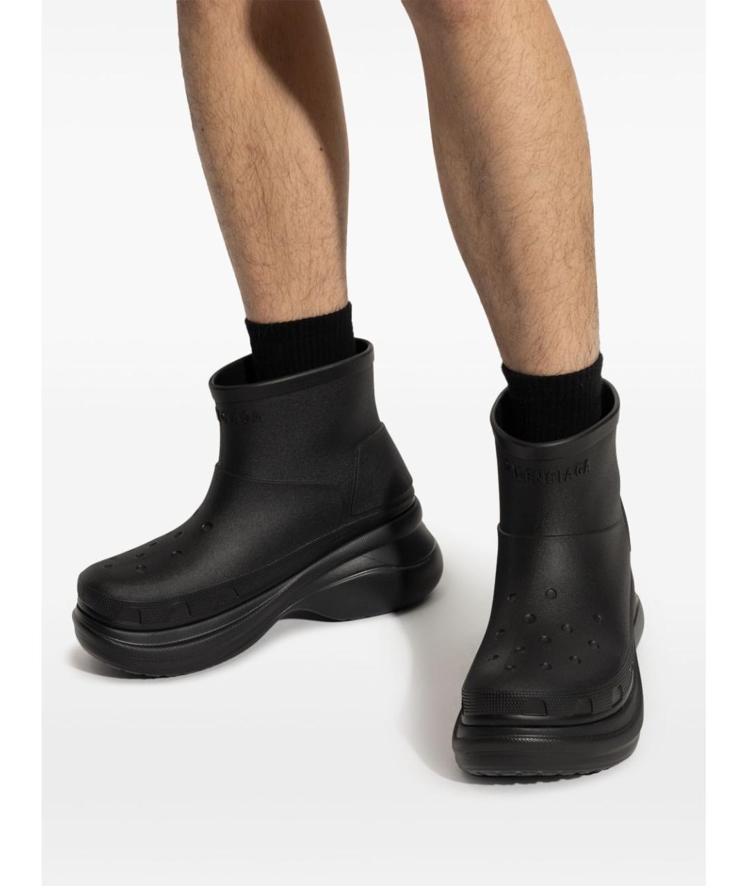 BALENCIAGA Черные резиновые низкие ботинки, фото 2