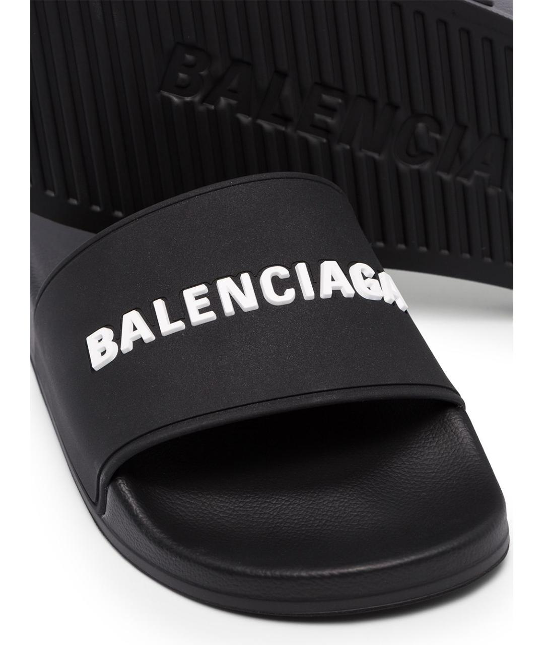BALENCIAGA Черные синтетические сандалии, фото 4