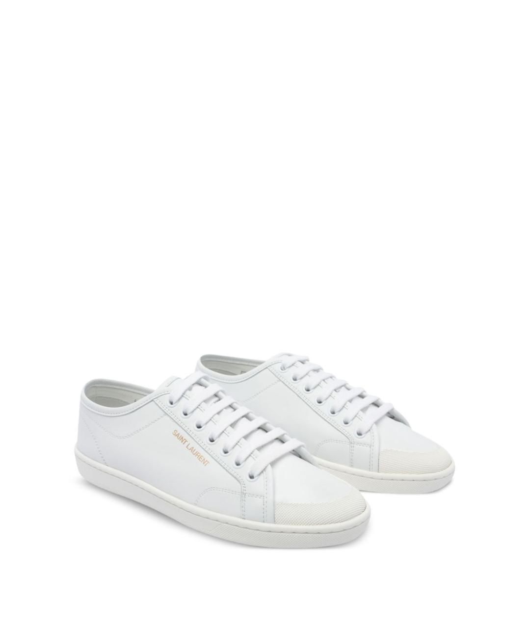 SAINT LAURENT Белые кожаные кеды, фото 2
