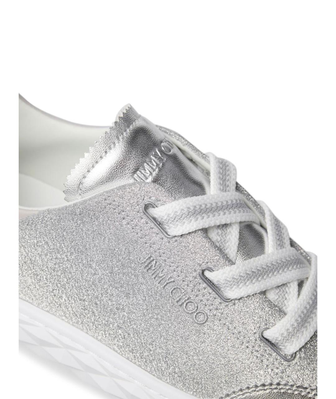 JIMMY CHOO Серебряные кроссовки, фото 4