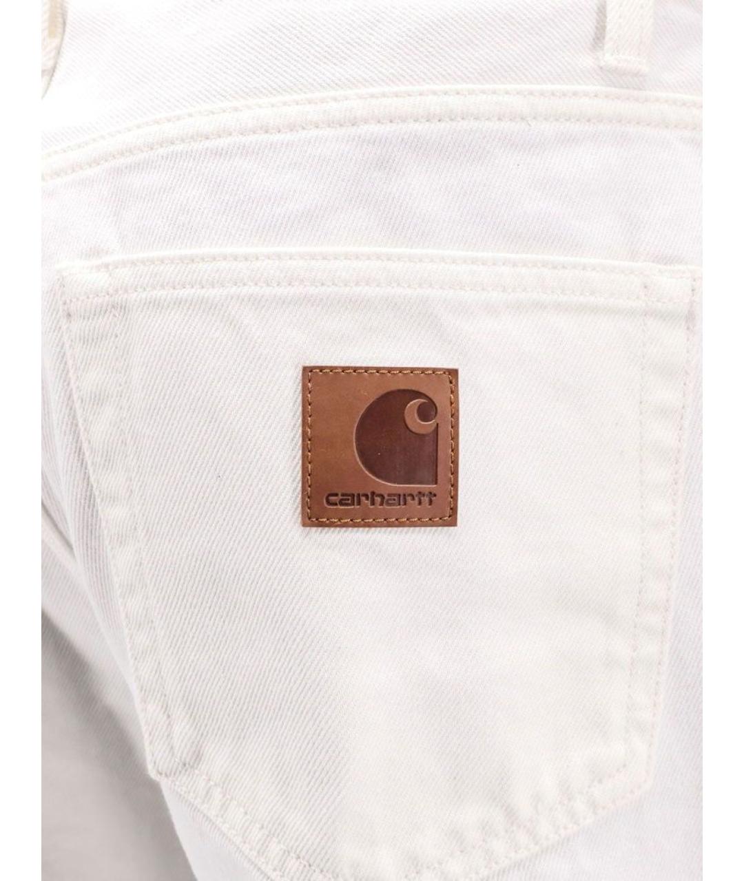 CARHARTT WIP Белые хлопковые прямые джинсы, фото 3