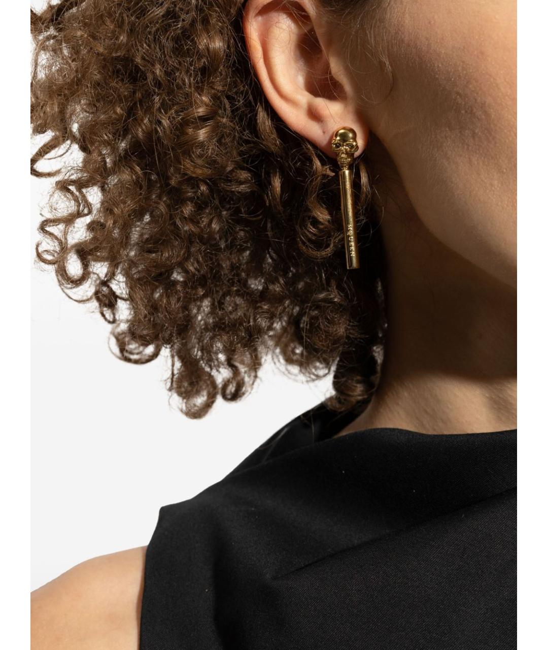 ALEXANDER MCQUEEN Золотые металлические серьги, фото 4
