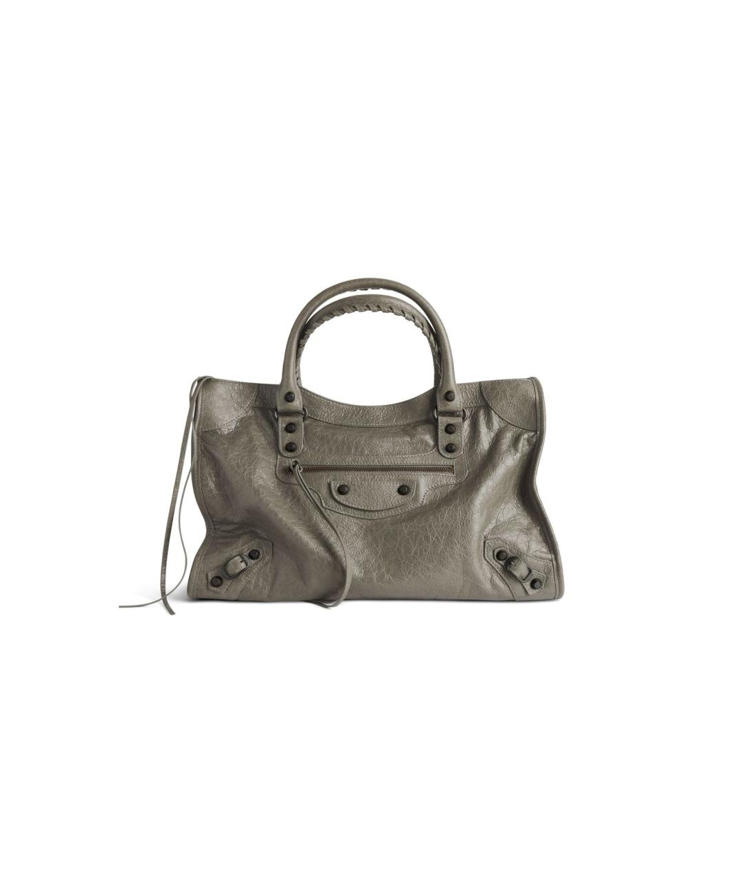 BALENCIAGA Зеленая кожаная сумка с короткими ручками, фото 1