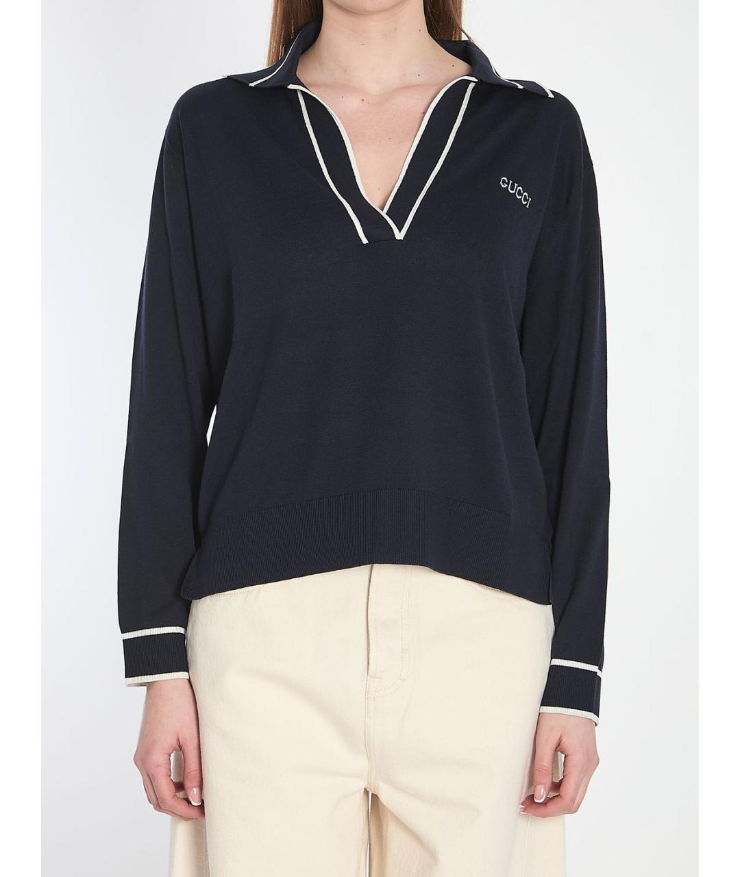 GUCCI Синий хлопковый джемпер / свитер, фото 2