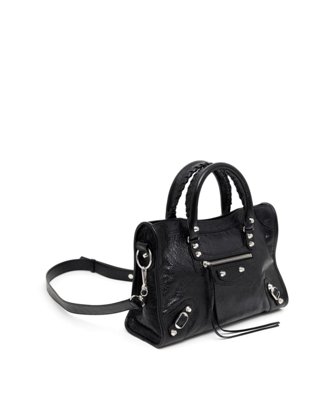 BALENCIAGA Черная кожаная сумка с короткими ручками, фото 2