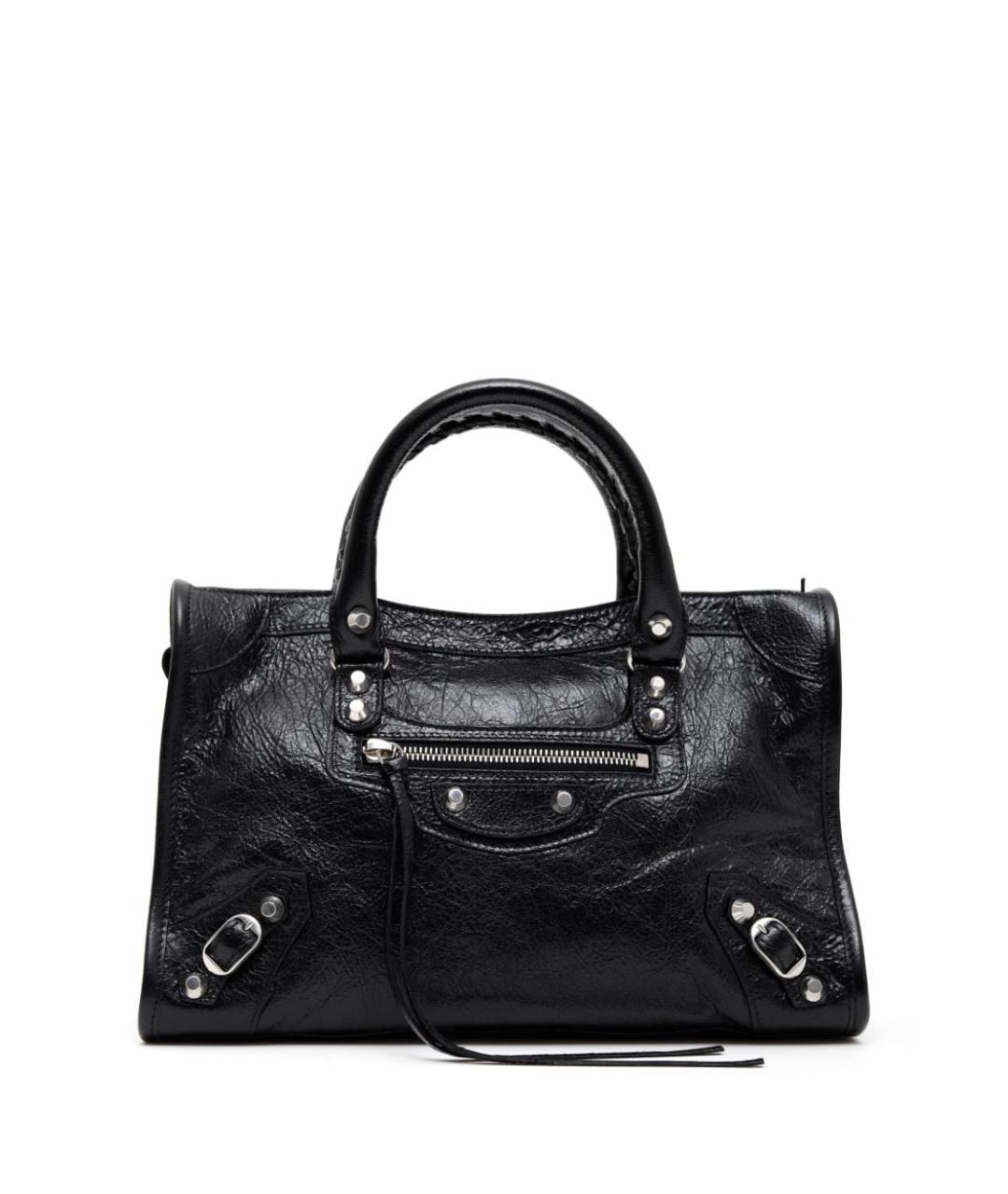 BALENCIAGA Черная кожаная сумка с короткими ручками, фото 1