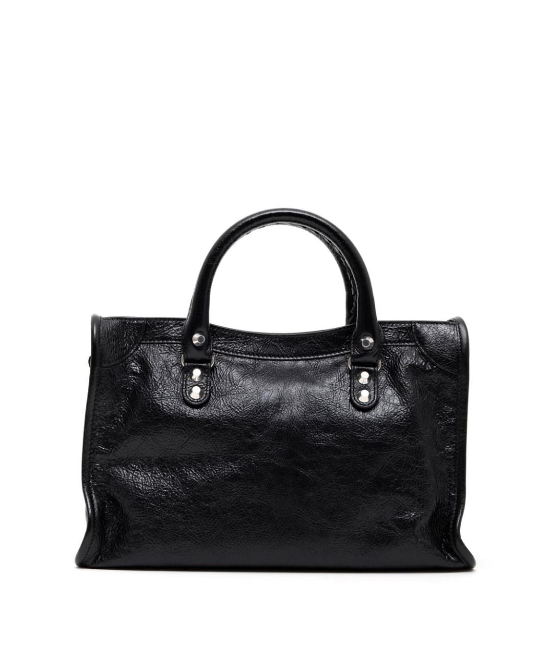 BALENCIAGA Черная кожаная сумка с короткими ручками, фото 3