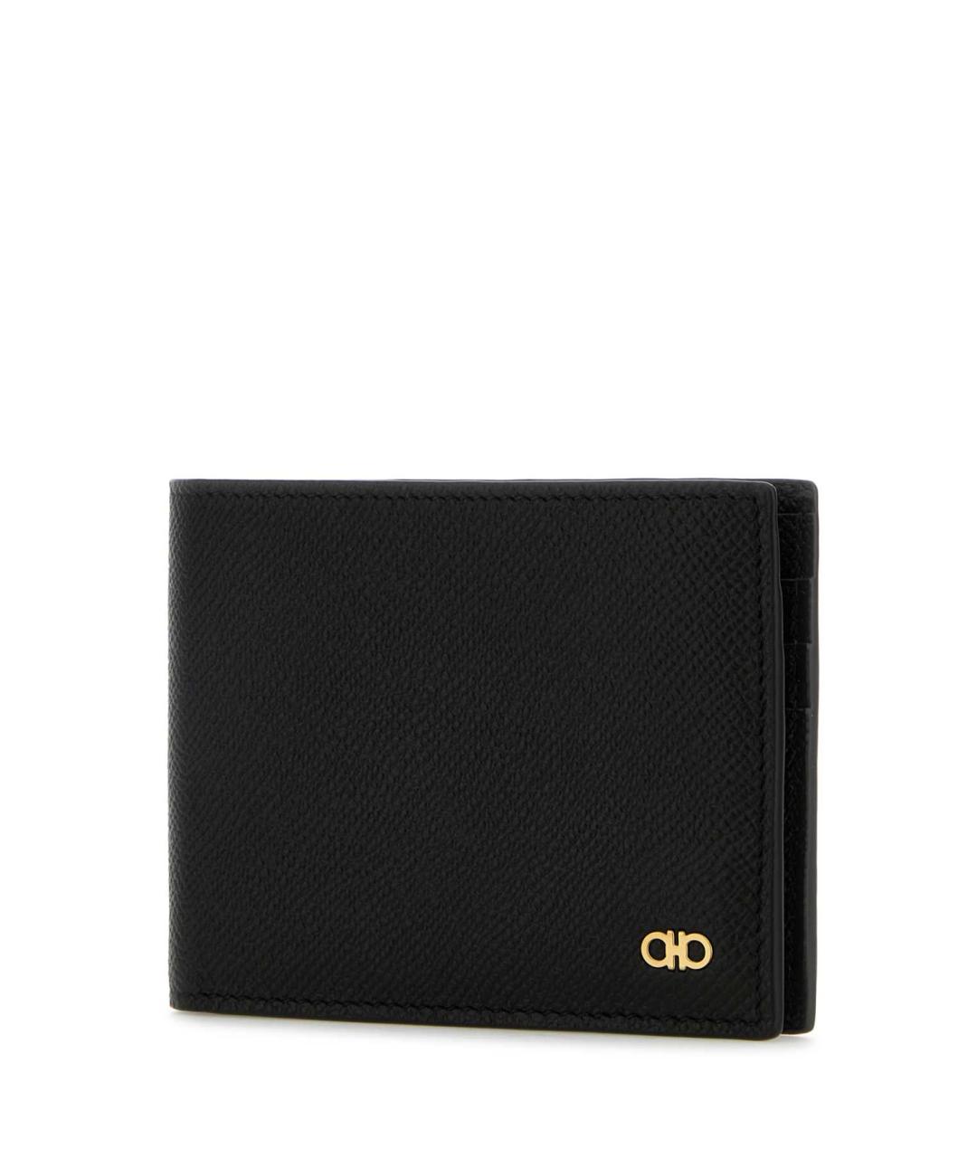 FERRAGAMO Черный кожаный кошелек, фото 2