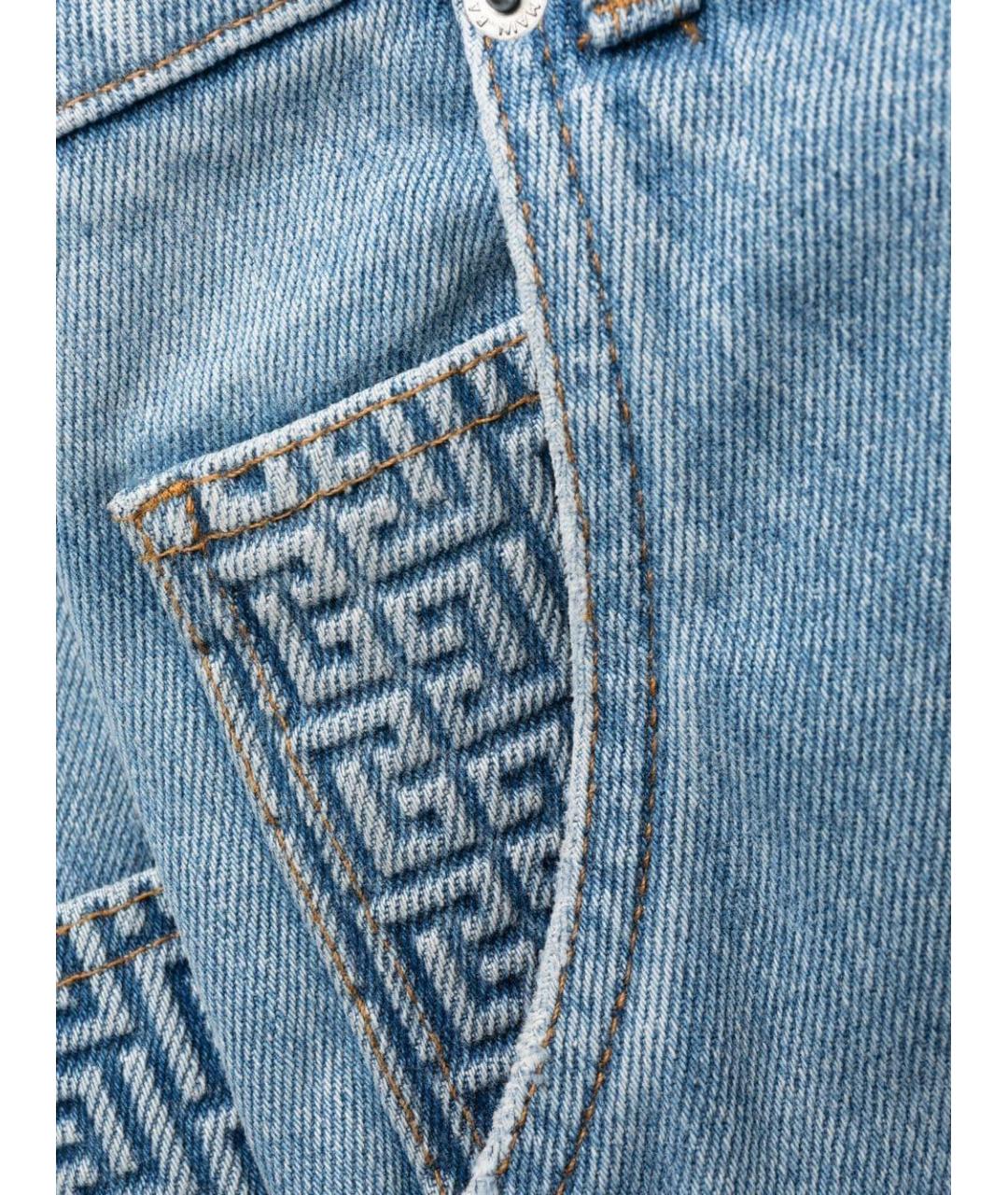 BALMAIN Голубые хлопковые прямые джинсы, фото 5