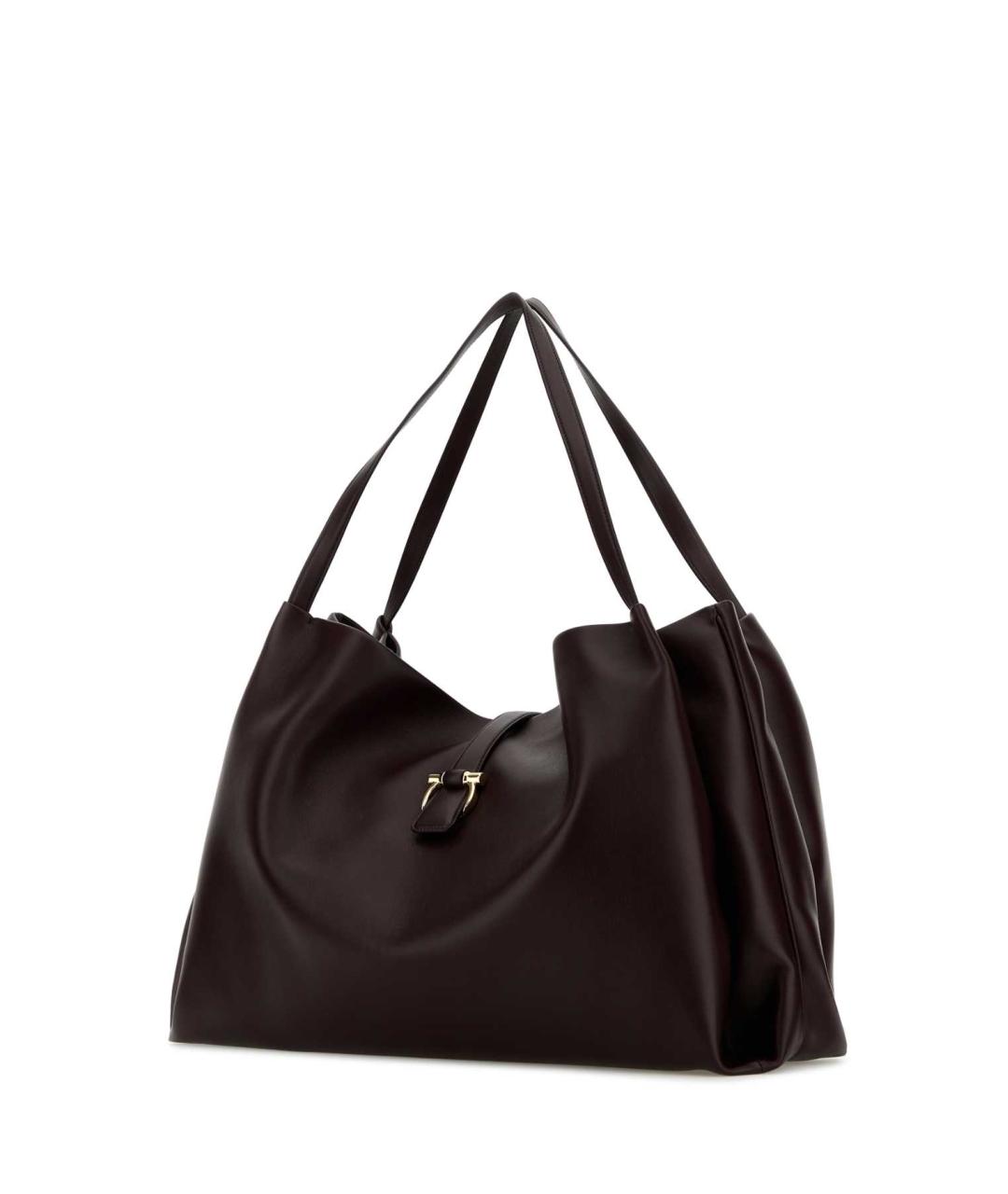 FERRAGAMO Фиолетовая кожаная сумка тоут, фото 2