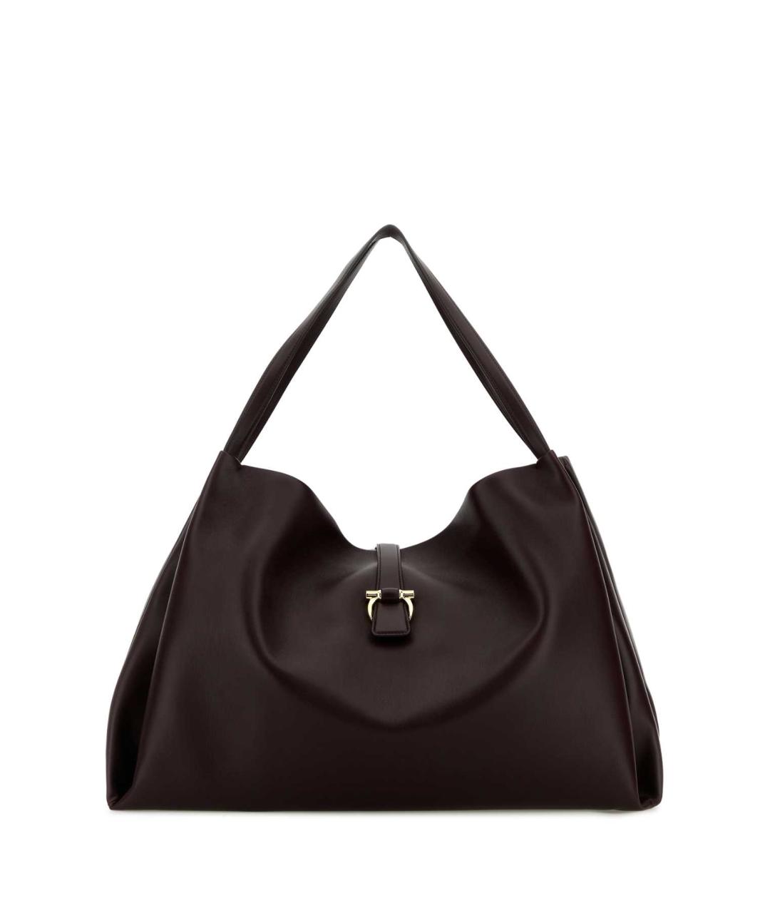 FERRAGAMO Фиолетовая кожаная сумка тоут, фото 1